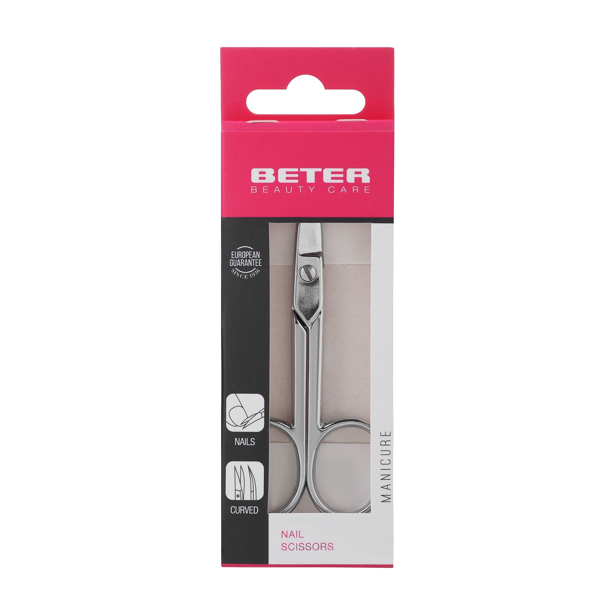 Ножиці для нігтів BETER Manicure For Nails хромовані, вигнутий кінчик